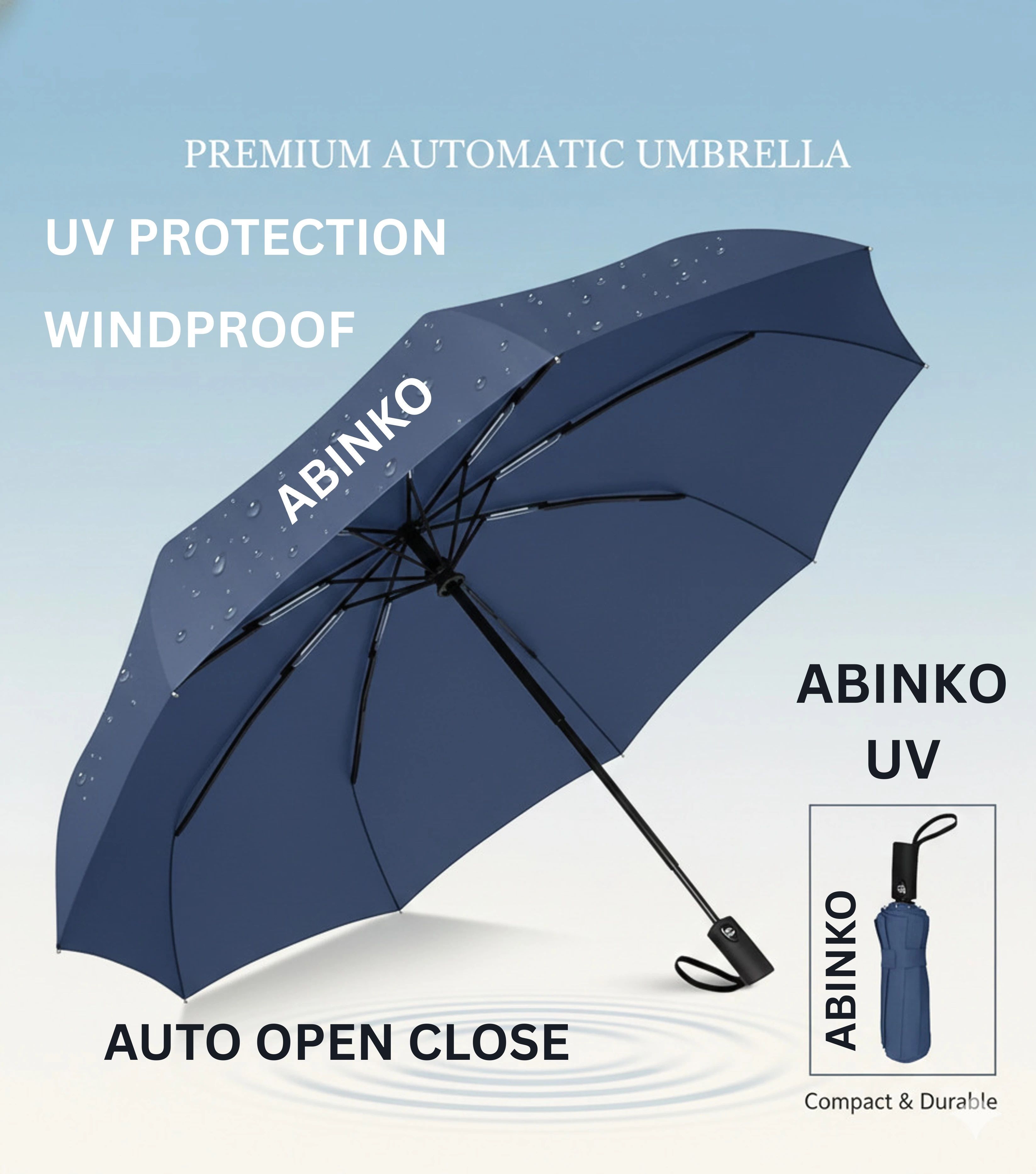 3-Fold Umbrella Windproof, Lightweight,Strong,Compact&Easy Auto Open /Close UV Umbrella-image-42
