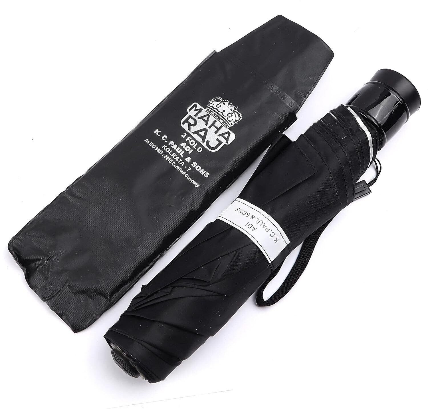 Maharaja 3 Fold 23-Inch large Umbrellafor Men & Women (Manual, Black/Silver) Umbrella-image-5
