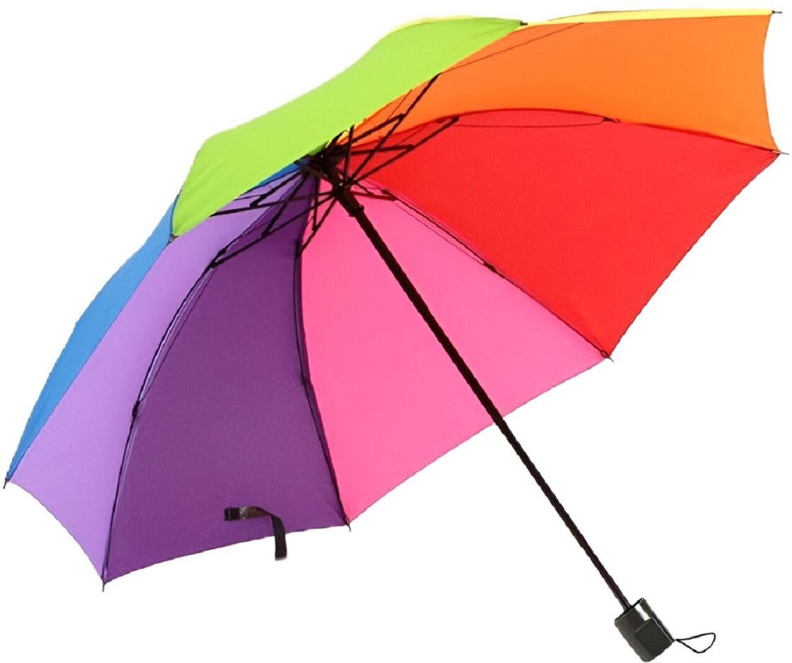 3 Fold Manual Compact and Durable, Lightweight and Travel Rainbow Umbrella-image-38