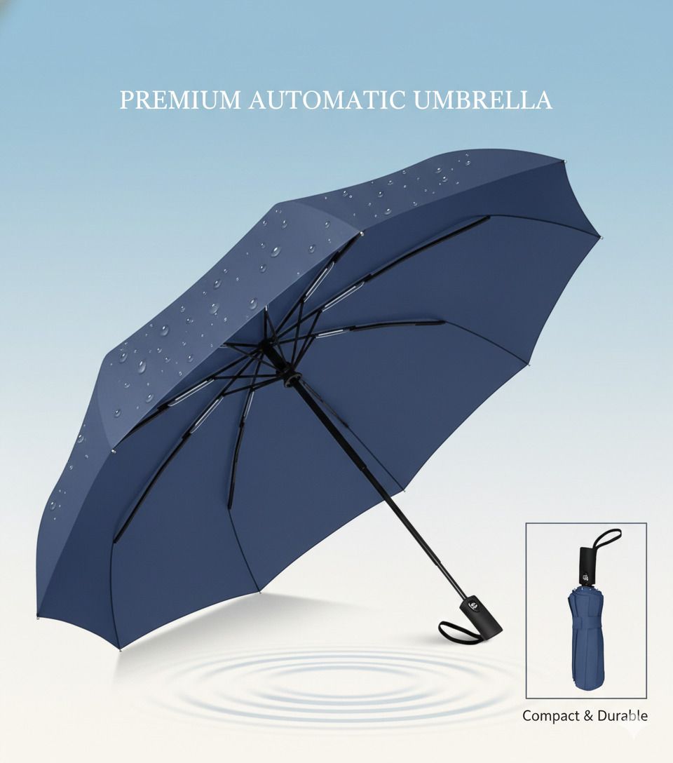 Windproof, Lightweight, Strong, Compact & Easy Auto Open / Close 3-Fold Umbrella Umbrella-image-45