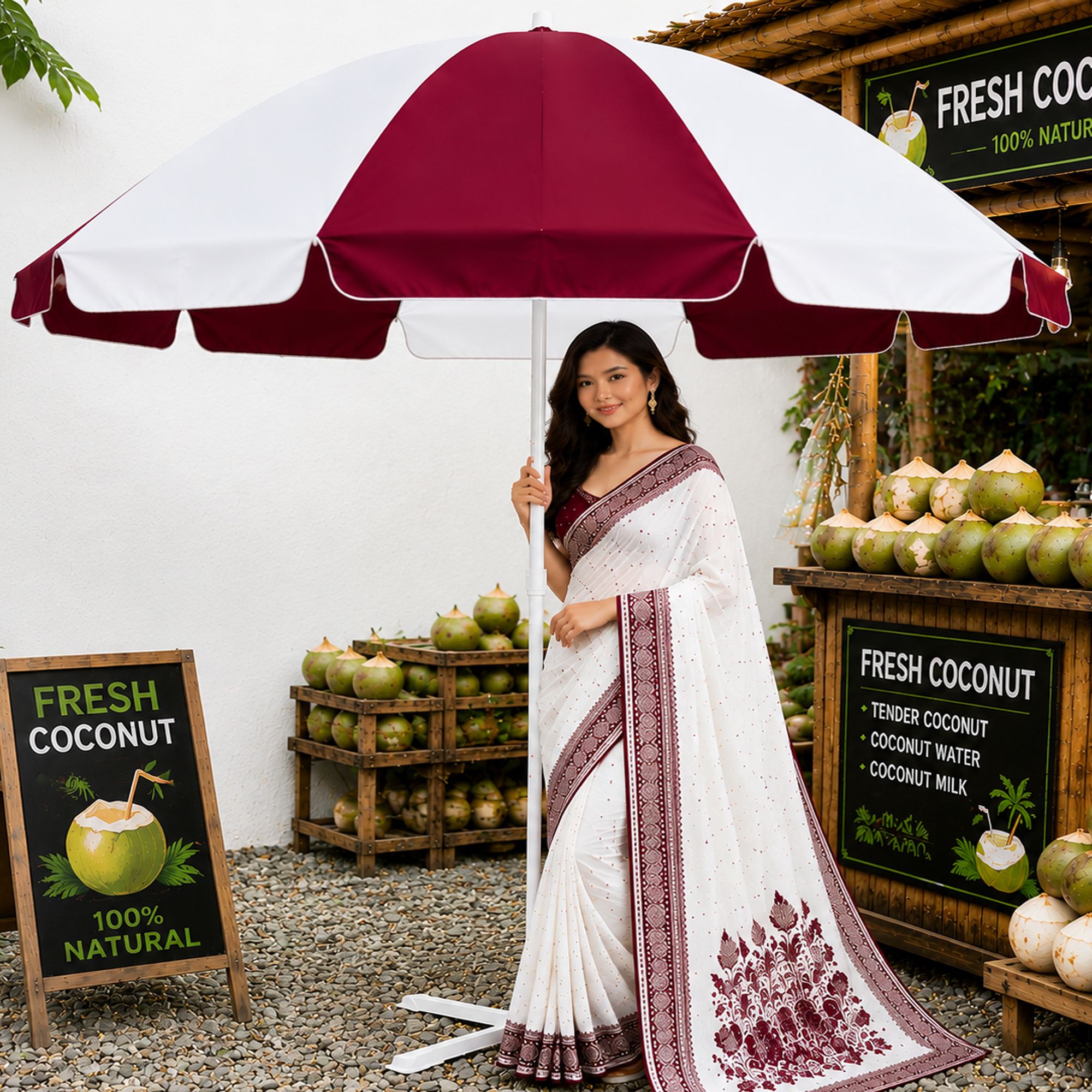 Garden Umbrella With Stand 6 Ft Elegant Rooftop Patio Canopy Shade Umbrella-image-17