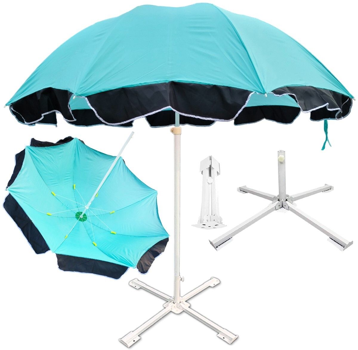 dark moon Garden Umbrella With Stand Outdoor Big Size 7ft/42in For Hotel,Garden,Shop (B4) Umbrella-picture-16