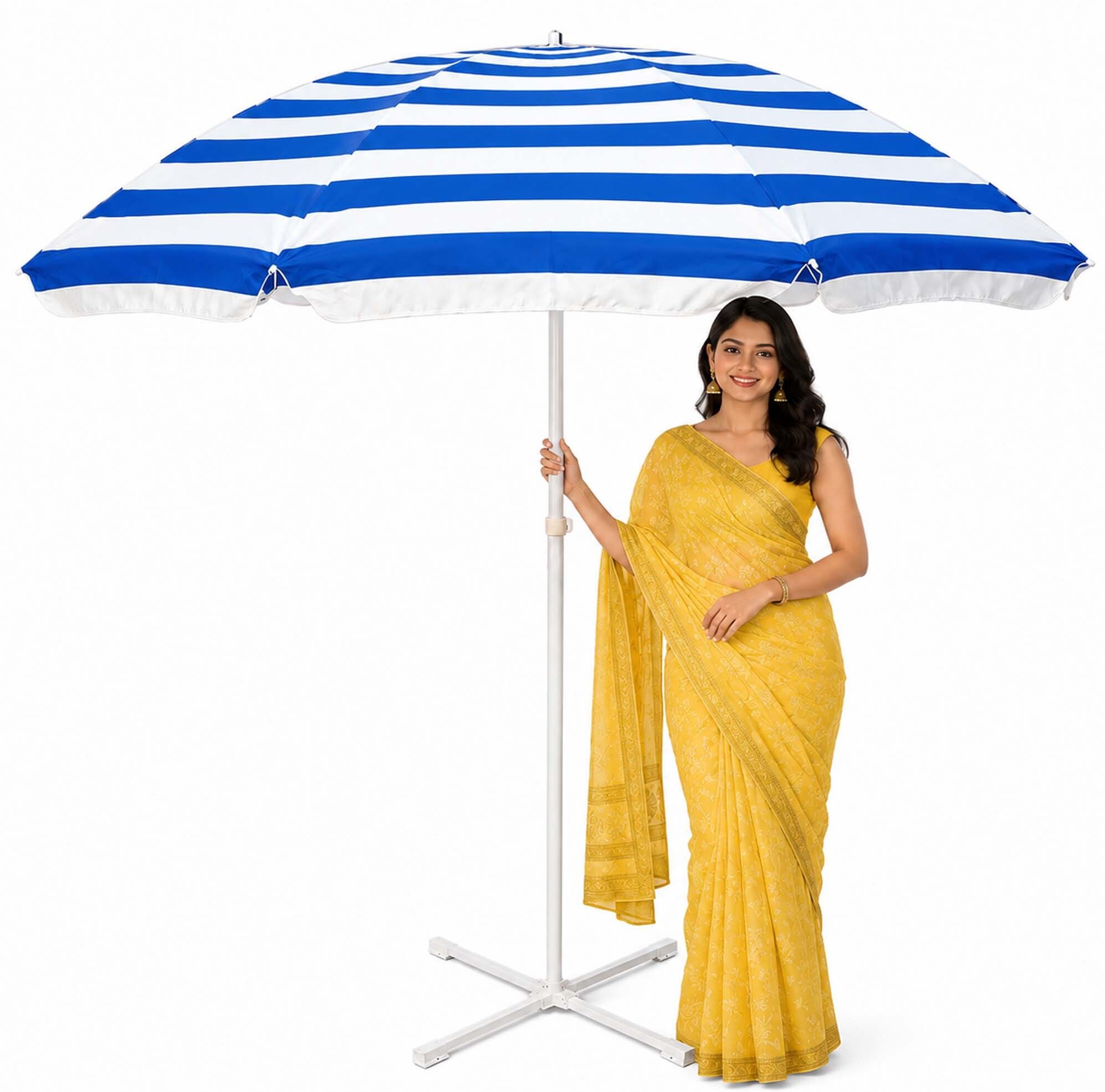 Classic 6 Ft Garden Umbrella With Stand for Family Garden Sun Shade Umbrella-image-10