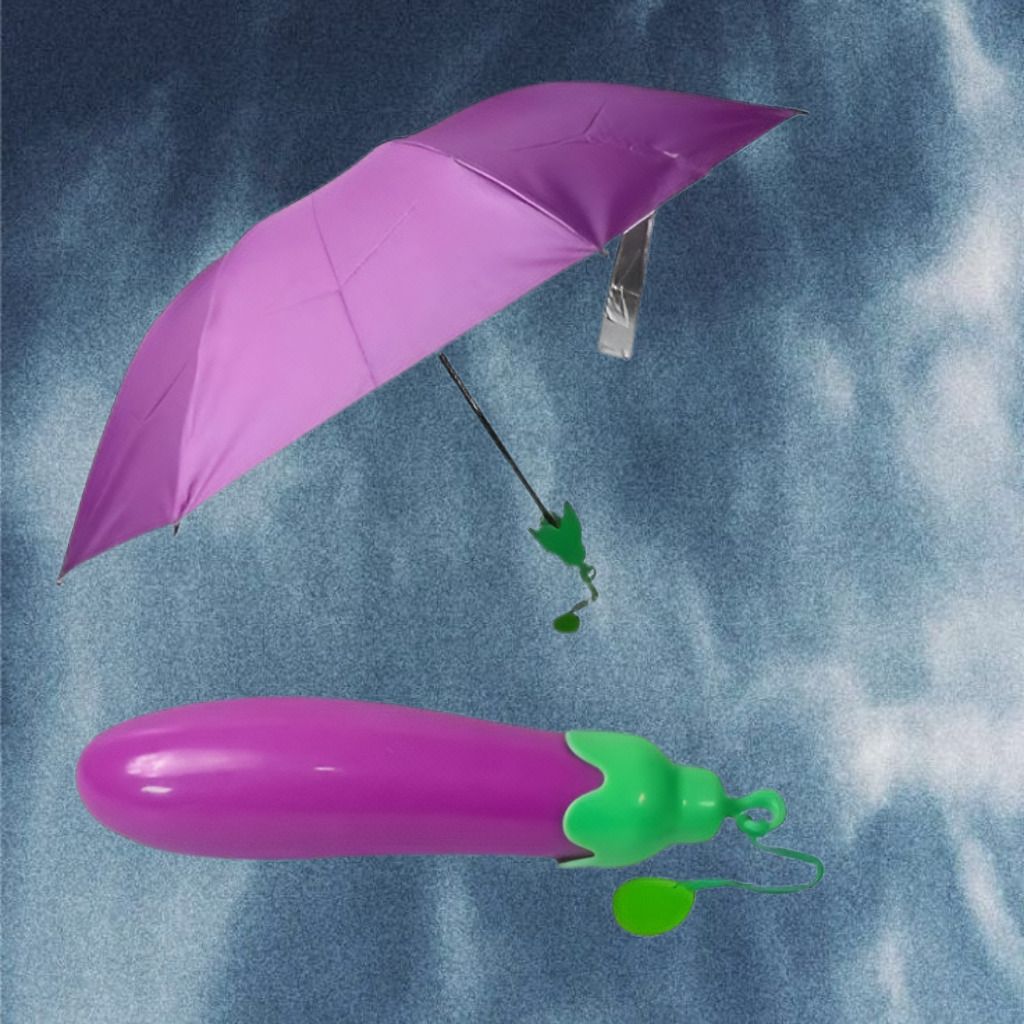 dripfly Stylish Brinjal Capsule Umbrella Portable Waterproof Folding Design Umbrella-picture-1