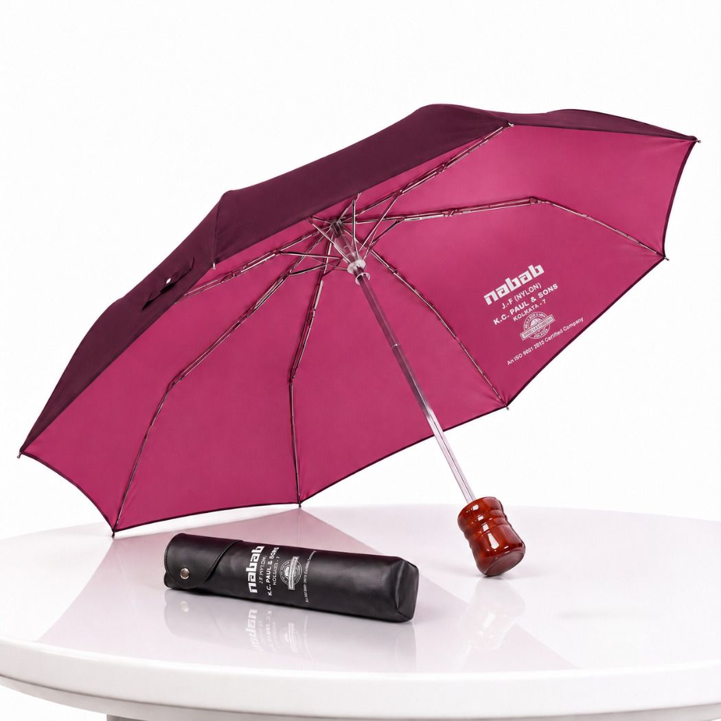 k.c. paul & sons Nabab 3 Fold Umbrella | UV Protection heavy duty Chhata | Men & Women Travel Umbrella-picture-36