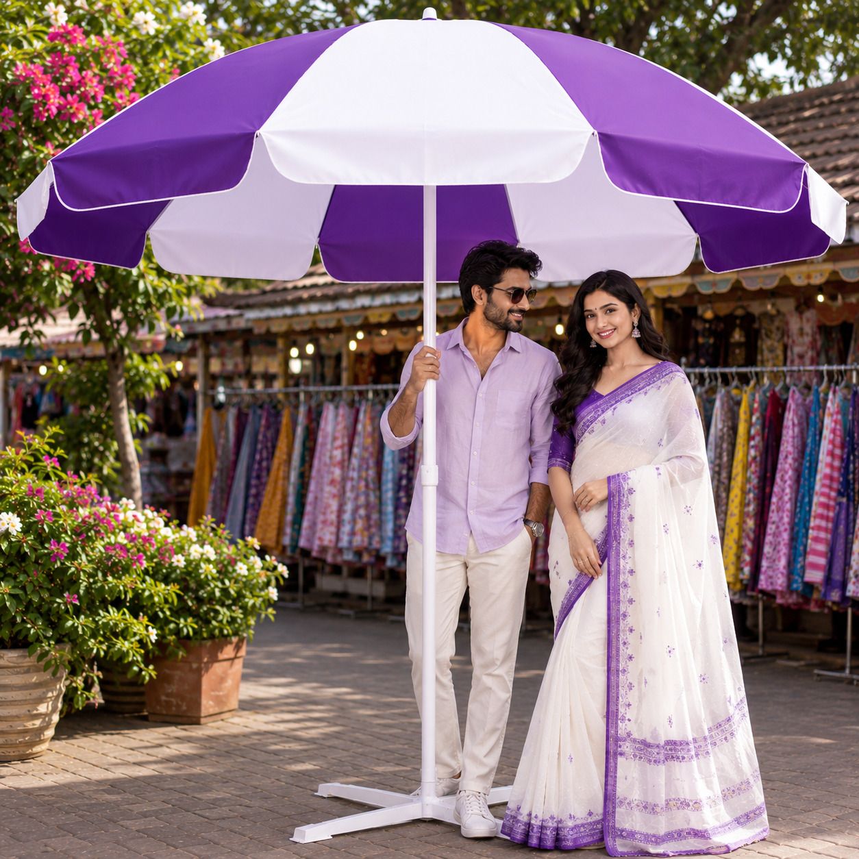 rainpopson Garden Umbrella With Stand 7 Ft Robust Commercial Patio Wide Coverage Umbrella-picture-39