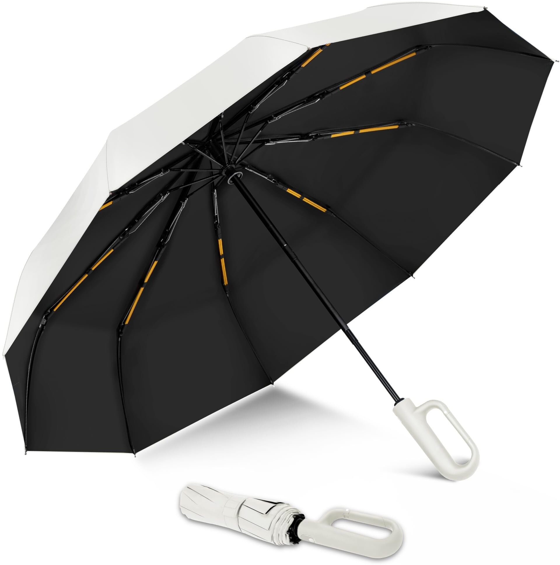 Travel Umbrella Reverse Rain and Sun Windproof Compact, Automatic Open Close Umbrella-image-3