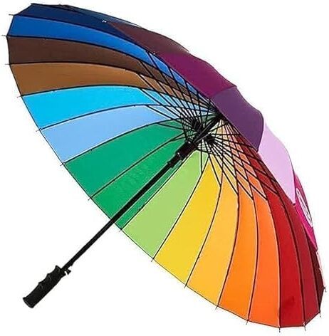 Rainbow Umbrella Big Size 16 Ribs Colorful Rainbow Umbrella Umbrella-image-19