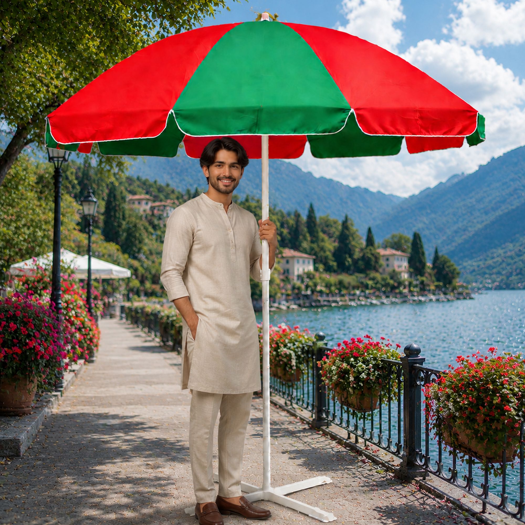 Resort Garden 6 Ft Garden Umbrella With Stand Stylish Comfort Shade Umbrella-image-31