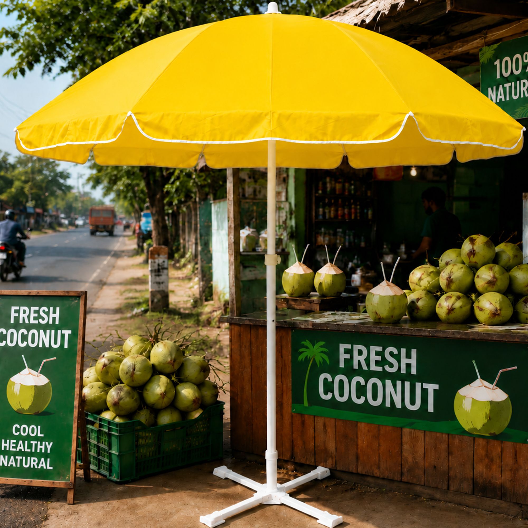 green bird Commercial Patio 7 Ft Garden Umbrella With Stand Robust Outdoor Cover Umbrella-picture-17