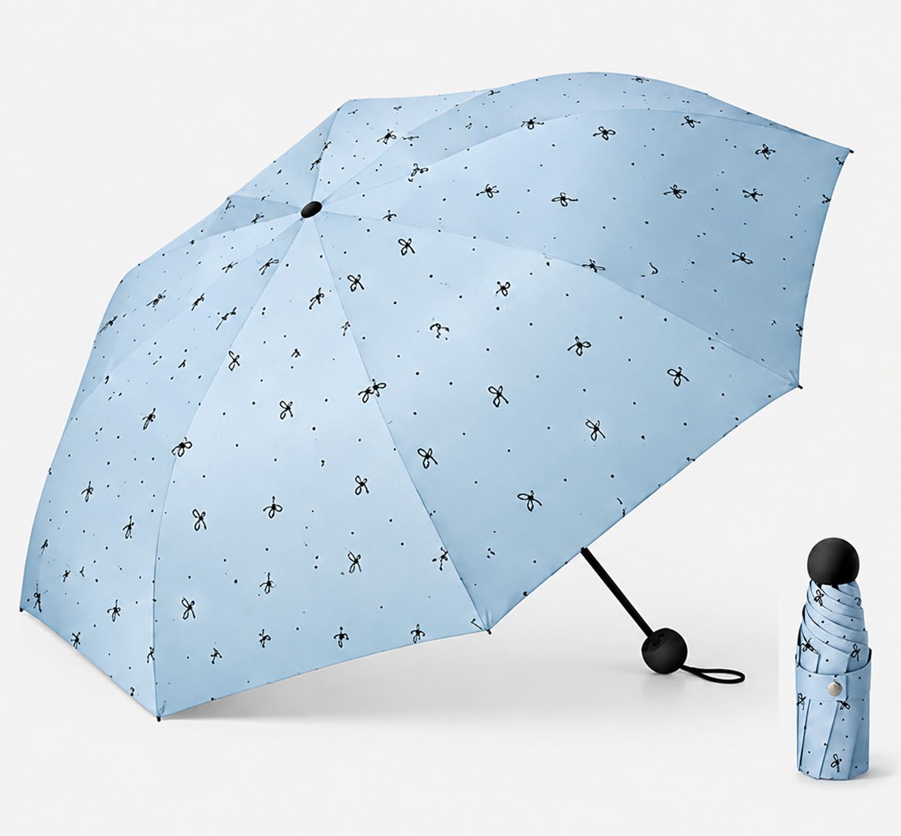 Pocket Travel Umbrella Windproof (Manual Open) Sun Rain Mini Ultra Light 2 Fold Umbrella-image-32
