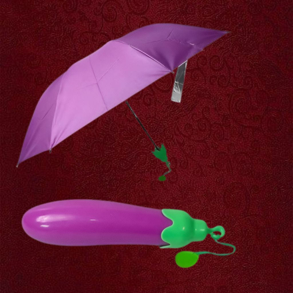 Stylish Eggplant Capsule Umbrella Lightweight UV Blocking Folding Umbrella-image-12