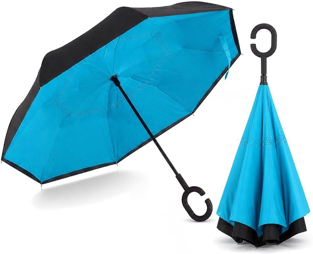 storkify home Umbrella C Shape Handle 48 Inch Reverse Folding Windproof Double Layer Umbrella Umbrella-picture-20