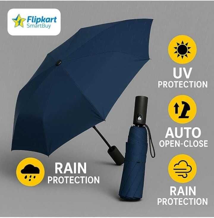 flipkart smartbuy UV Foldable Umbrella | Windproof Auto Chhata for Men & Women Umbrella-picture-10