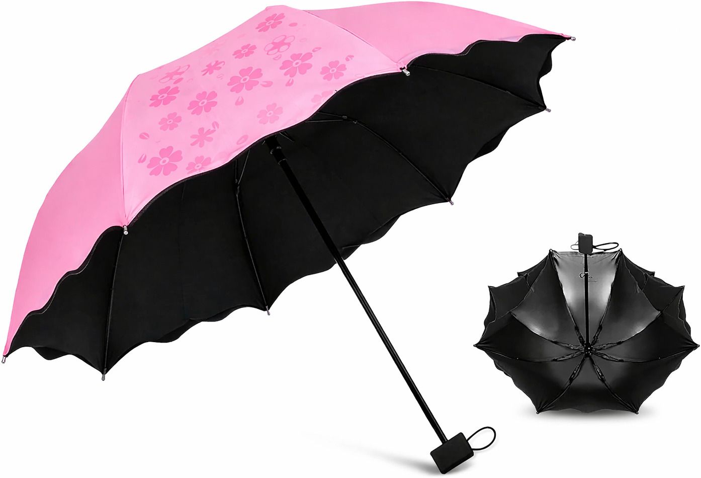 Creative Magical of Blooming Flowers Design 3 fold Umbrella for Man and Women Umbrella-image-2