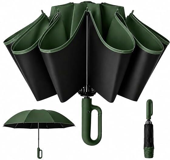 lengloy Ultra Buckle Reverse Rain and Sun Windproof Compact, Automatic Open Close 8 Ribs Umbrella-picture-18