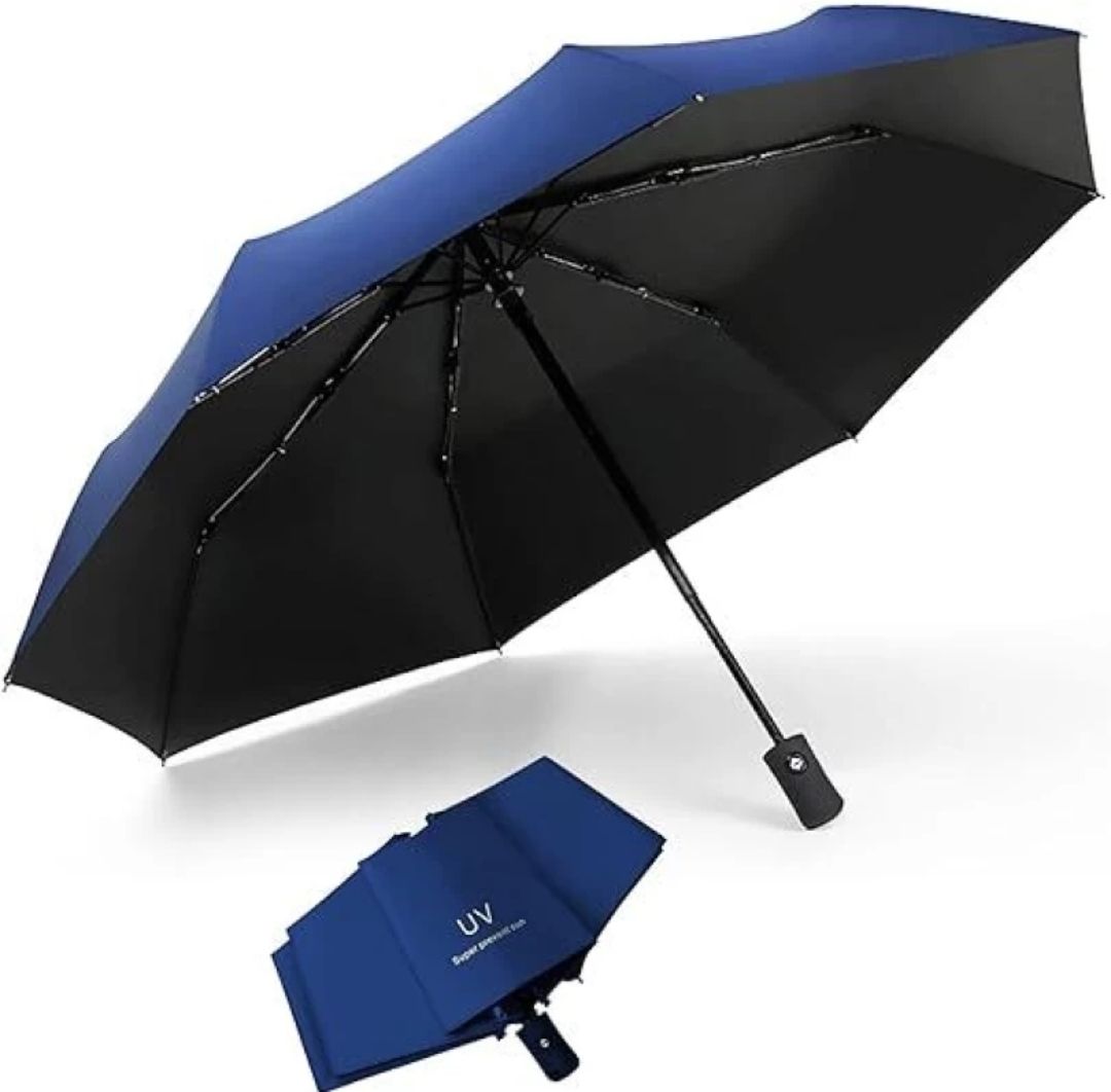 3 Fold Fully Automatic Rain UV Protection Portable Foldable Travel Umbrella