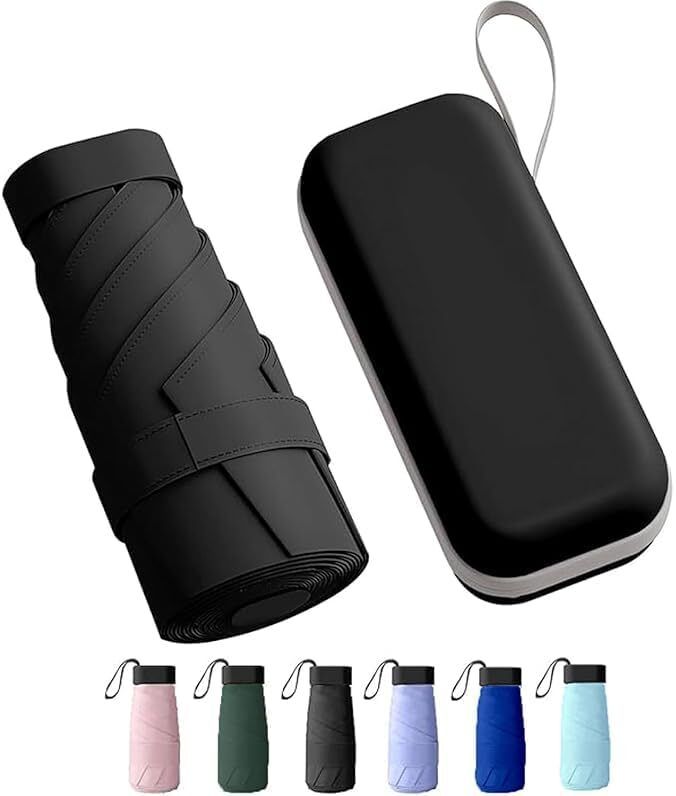 kedokkio UV Protection Umbrella Travel Mini 2 Fold Manual Open 6 Ribs Sun& Rain,with Case Umbrella-picture-21