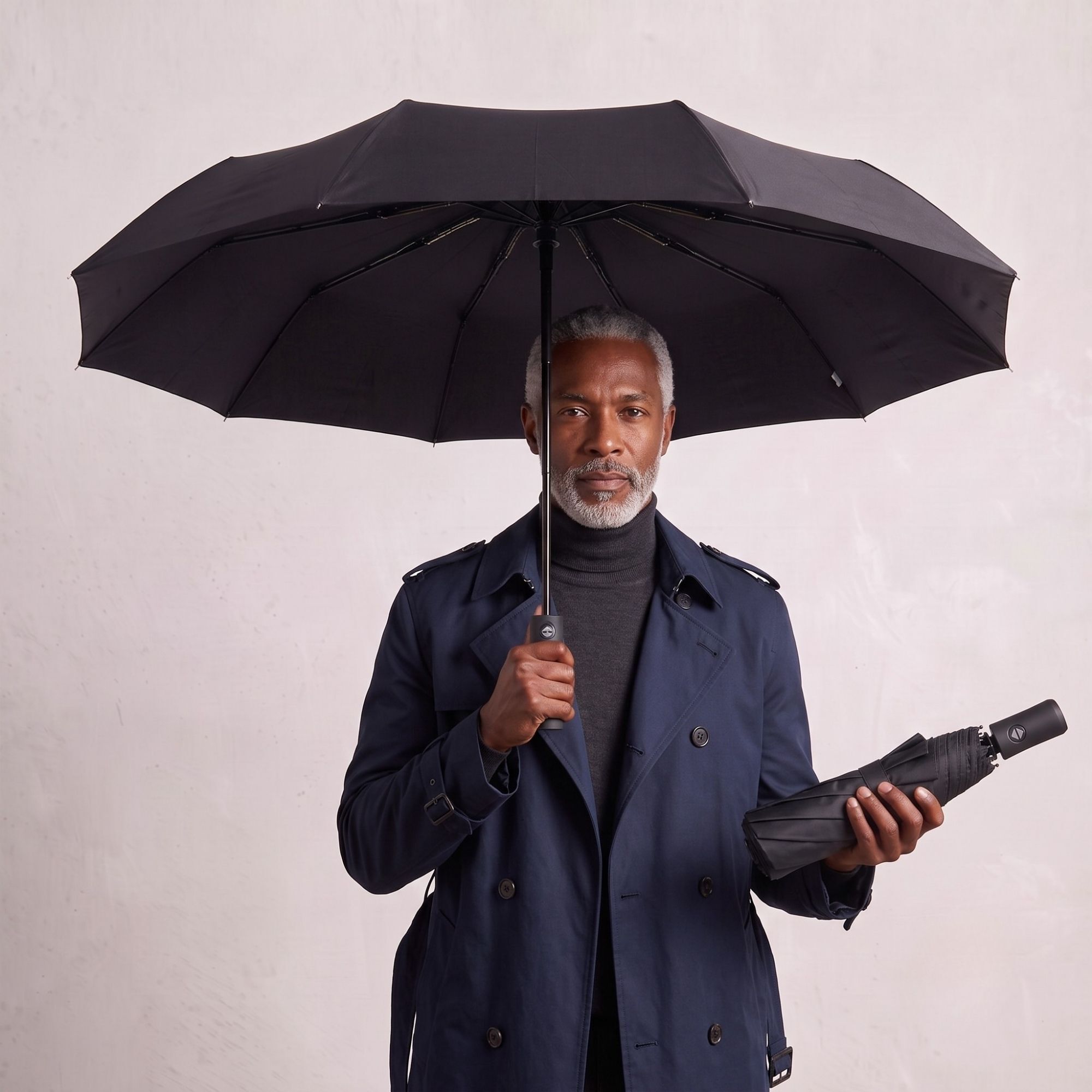 vorqe Automatic Open & Close 8-Rib Windproof Foldable Umbrella (Black, 3-Fold-VO402) Umbrella-picture-10