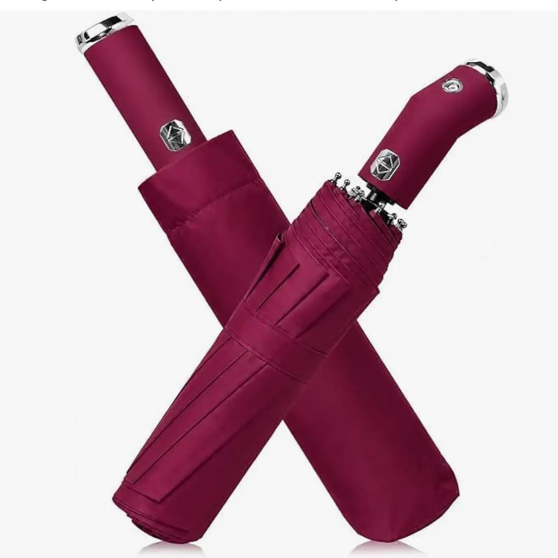 shyam Automatic Open & Close Folding Umbrella with LED Flashlight Handle(maroon) Umbrella-picture-22