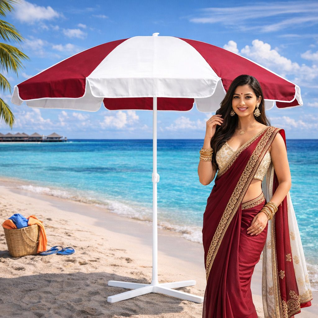 rainpopson Foldable Garden Umbrella 7ft Waterproof Sunshade with Stand Umbrella-picture-19