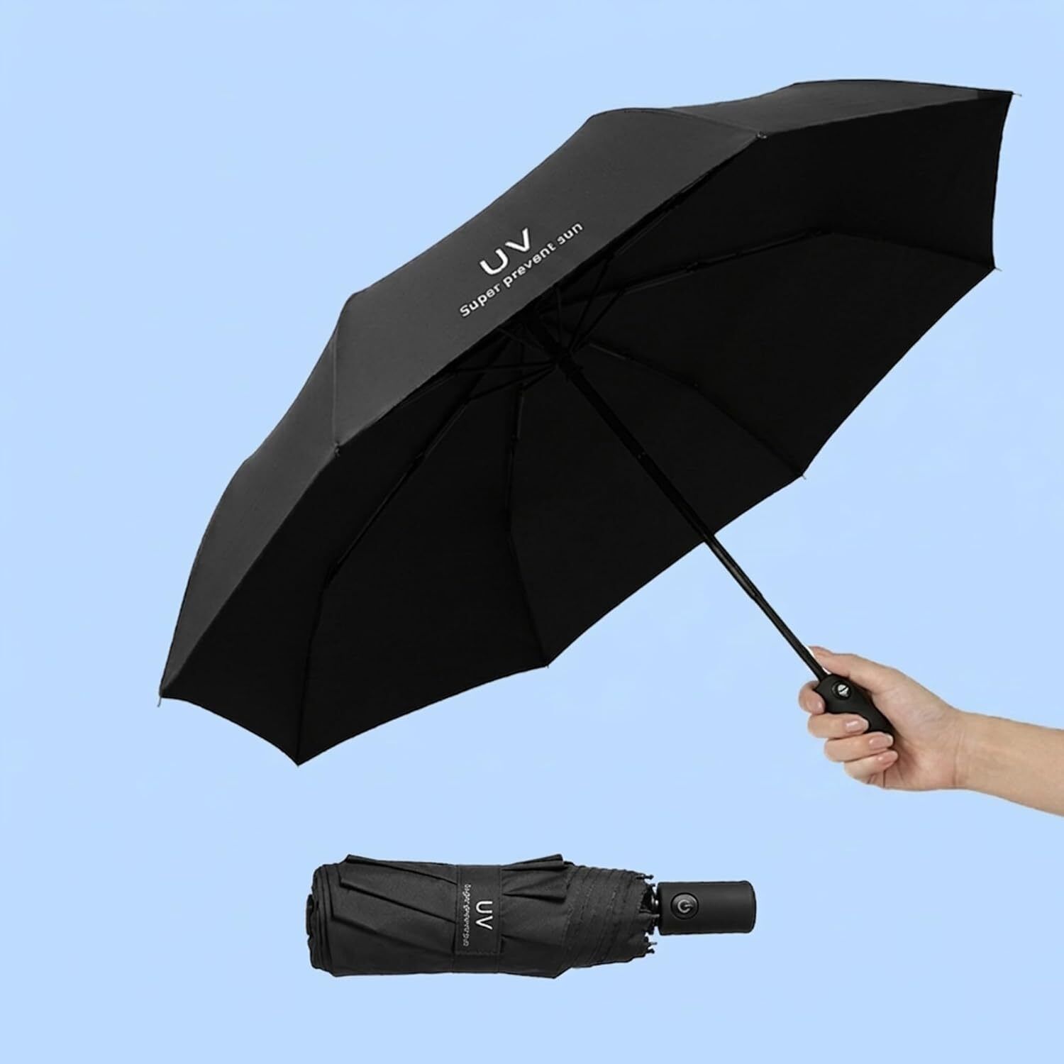 3 fold Manual UV Plain Sun & Rain Umbrella-image-35