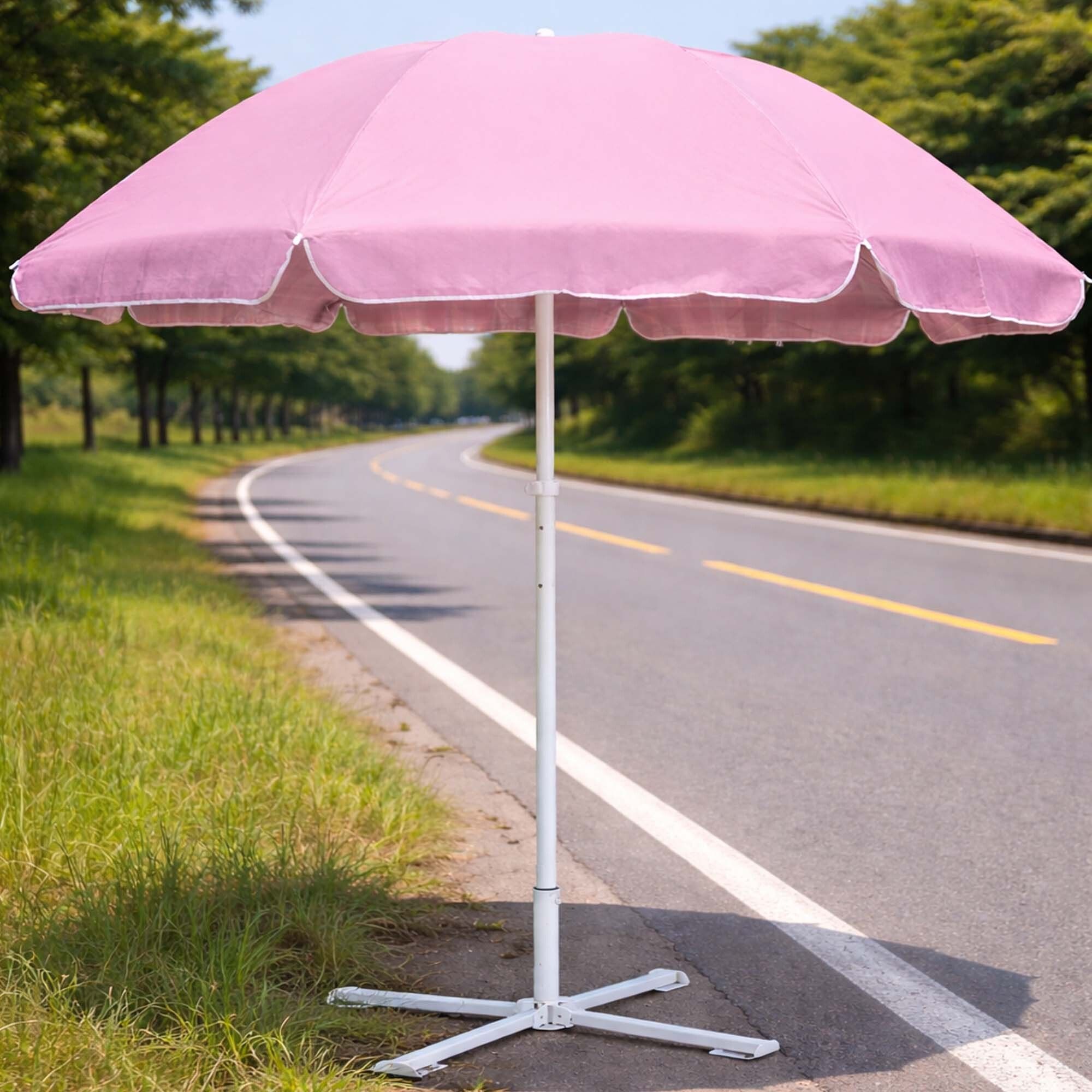 6 Ft Garden Umbrella With Stand Elegant Cafe and Resort Shade Canopy Umbrella-image-15