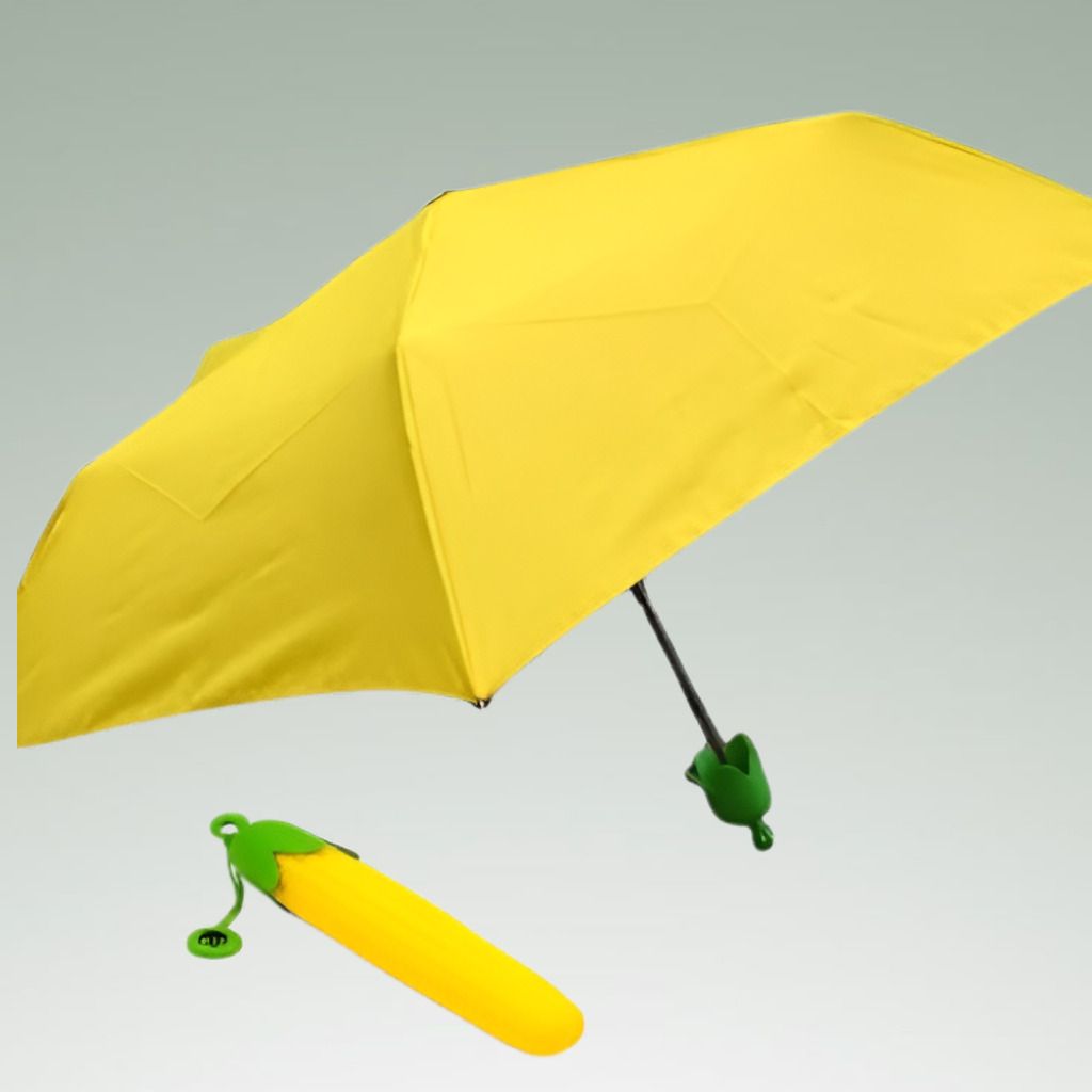 lootnesse travel umbrella with compact corn inspired case and durable yellow canopy Umbrella-picture-18
