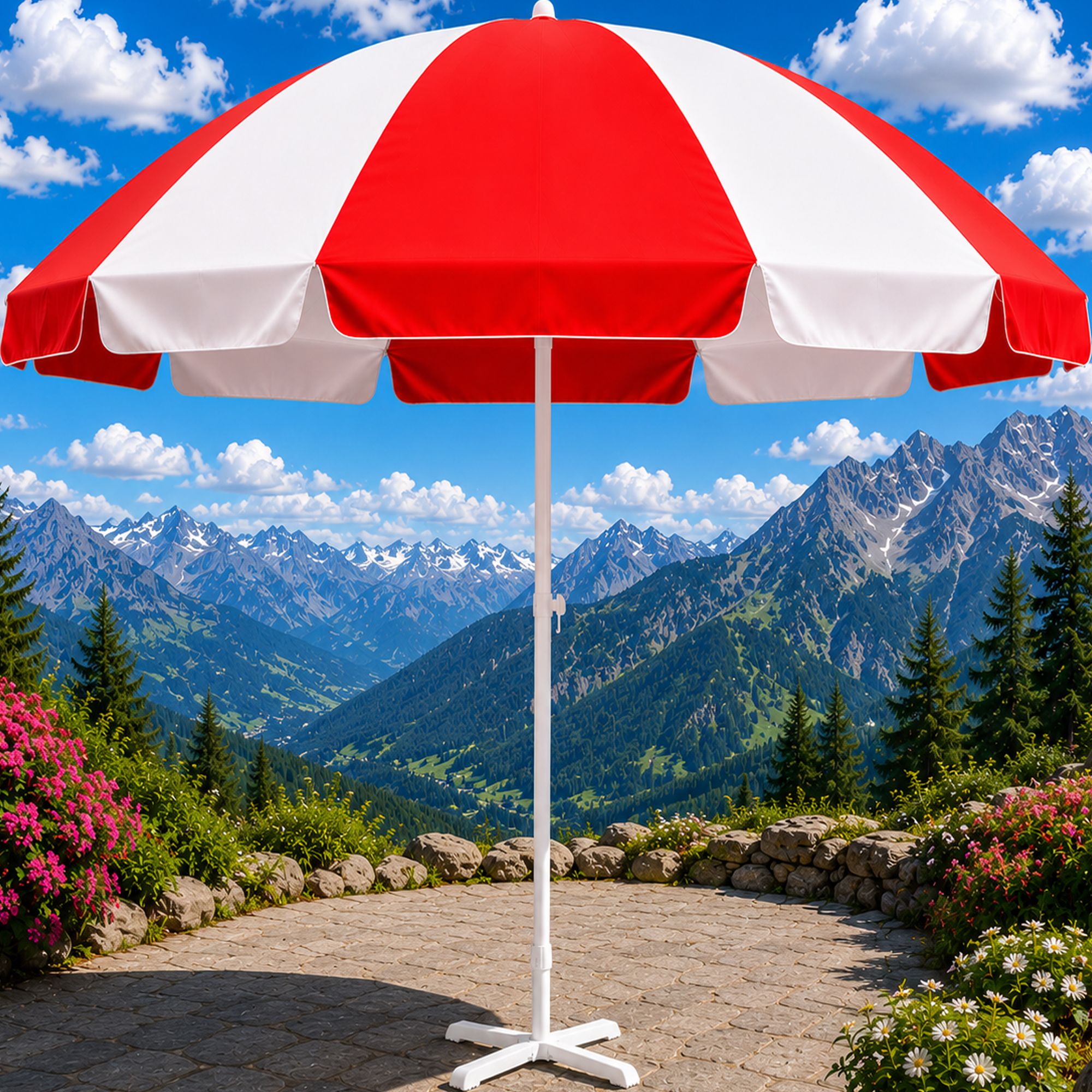 Garden Umbrella With Stand 6 Ft Versatile Rooftop Patio Relaxing Shade Umbrella-image-36