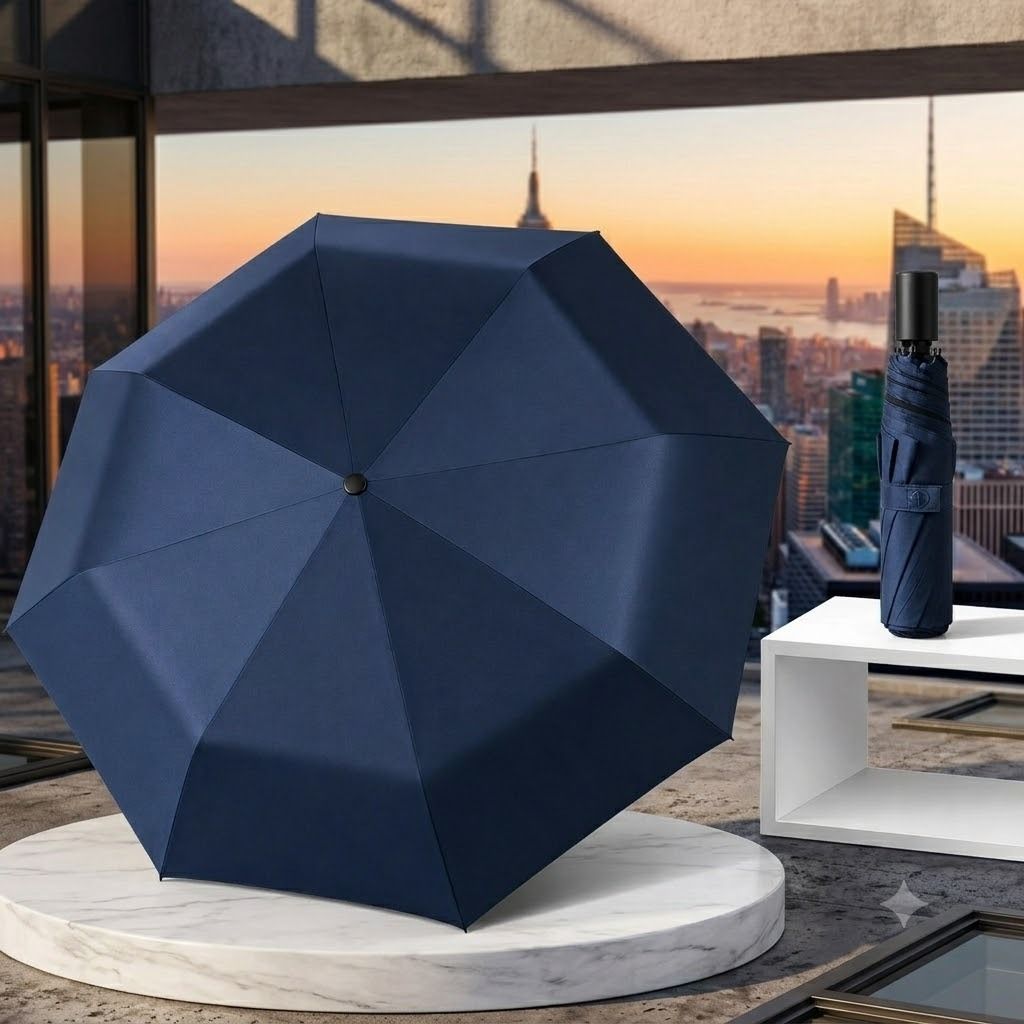 Auto Open Close UV Protected Foldable Navy Blue Windproof Umbrella Umbrella-image-49