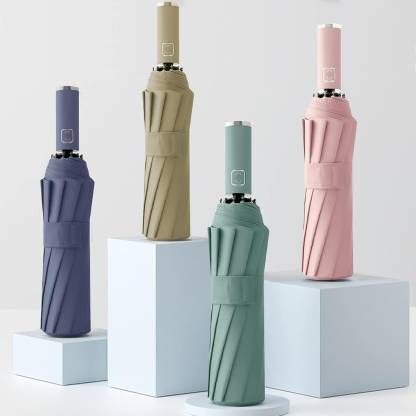 3 Fold with Auto Open/Close Travel Umbrella | Man, Woman & Child 8-Ribs Umbrella Umbrella