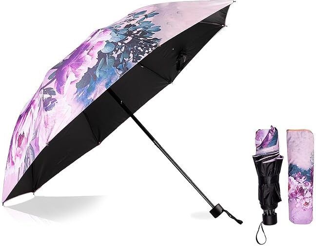 Flower Printed umbrella For Men And Women(Puple) Umbrella-image-29
