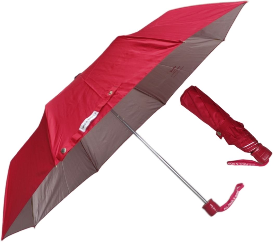 k.c. paul & sons VARSHA 3 FOLD MAROON UV (MONO SELVER) Umbrella-picture-11