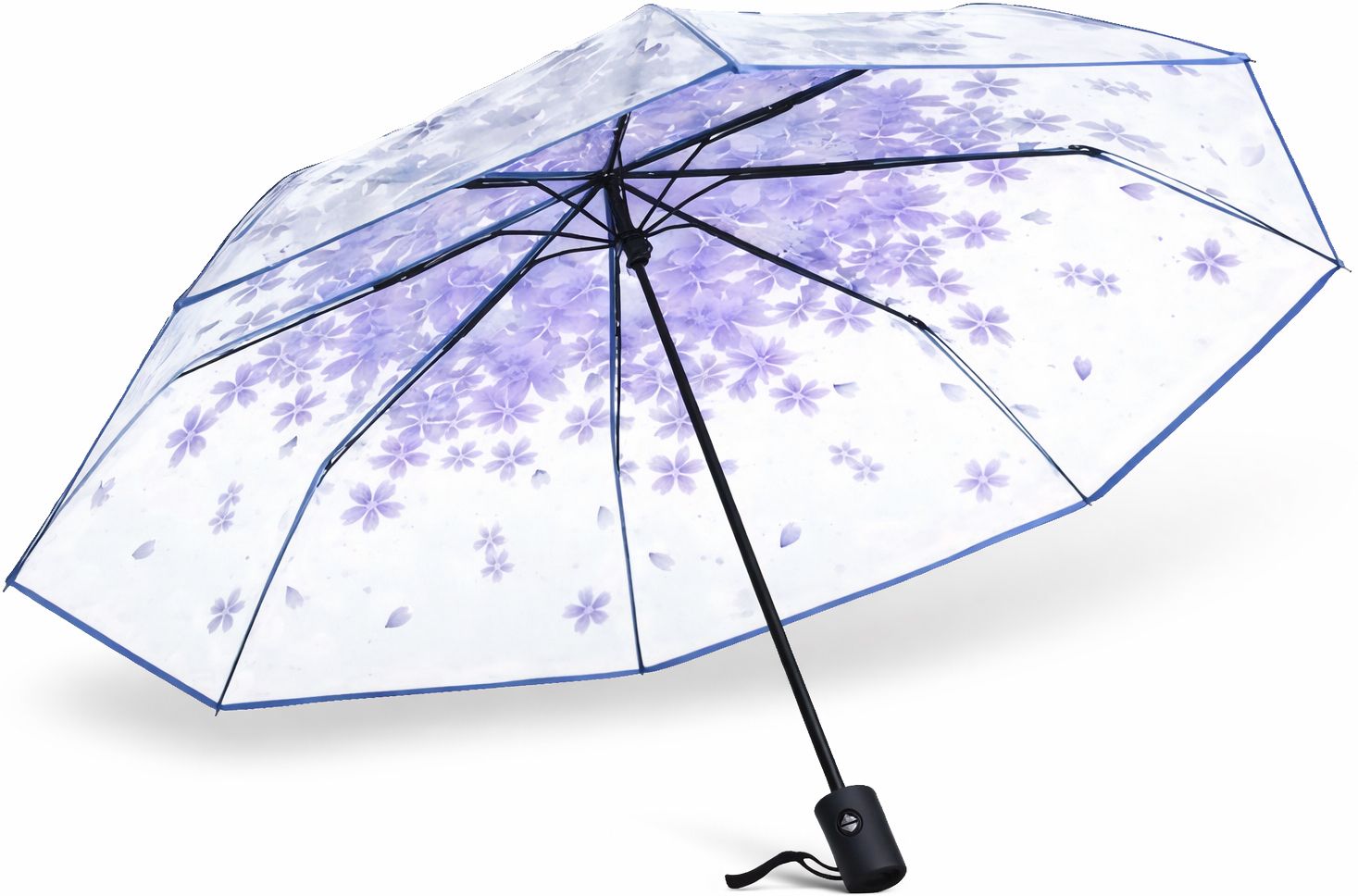 Lavender Transparent Floral Umbrella Unisex Umbrella-image-5