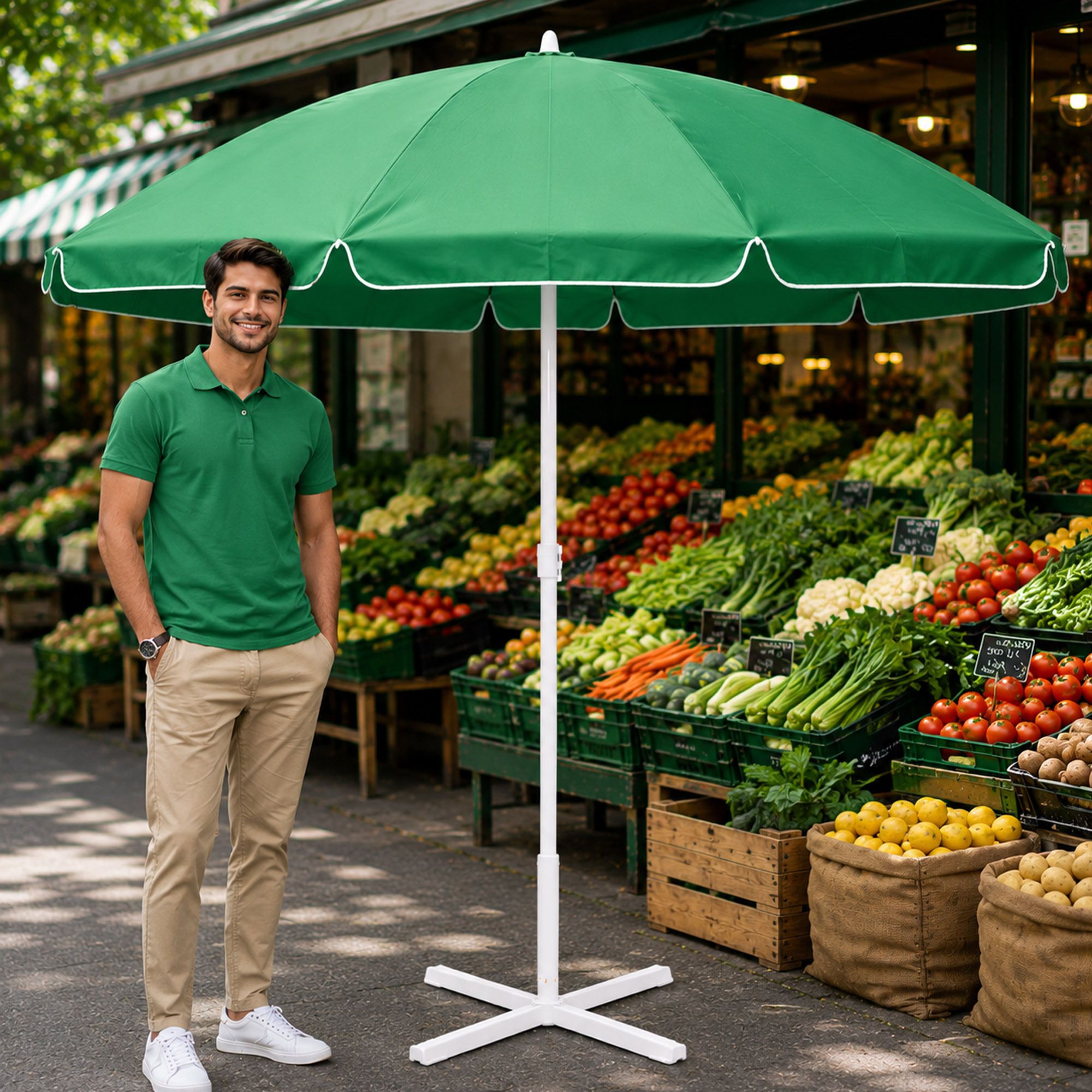 Garden Umbrella With Stand 6 Ft Long Lasting Backyard Patio Sun Shade Umbrella-image-24