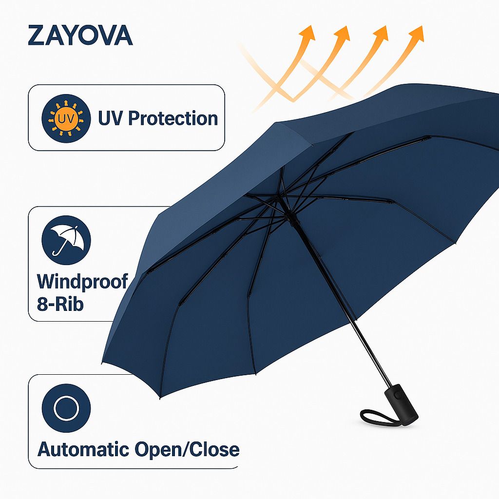 UV Protection Blue Umbrella |Stylish Daily Use Umbrella Umbrella-image-0
