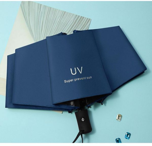 3-Fold Umbrella Windproof, Lightweight,Strong,Compact&Easy Auto Open /Close BLUE Umbrella-image-30