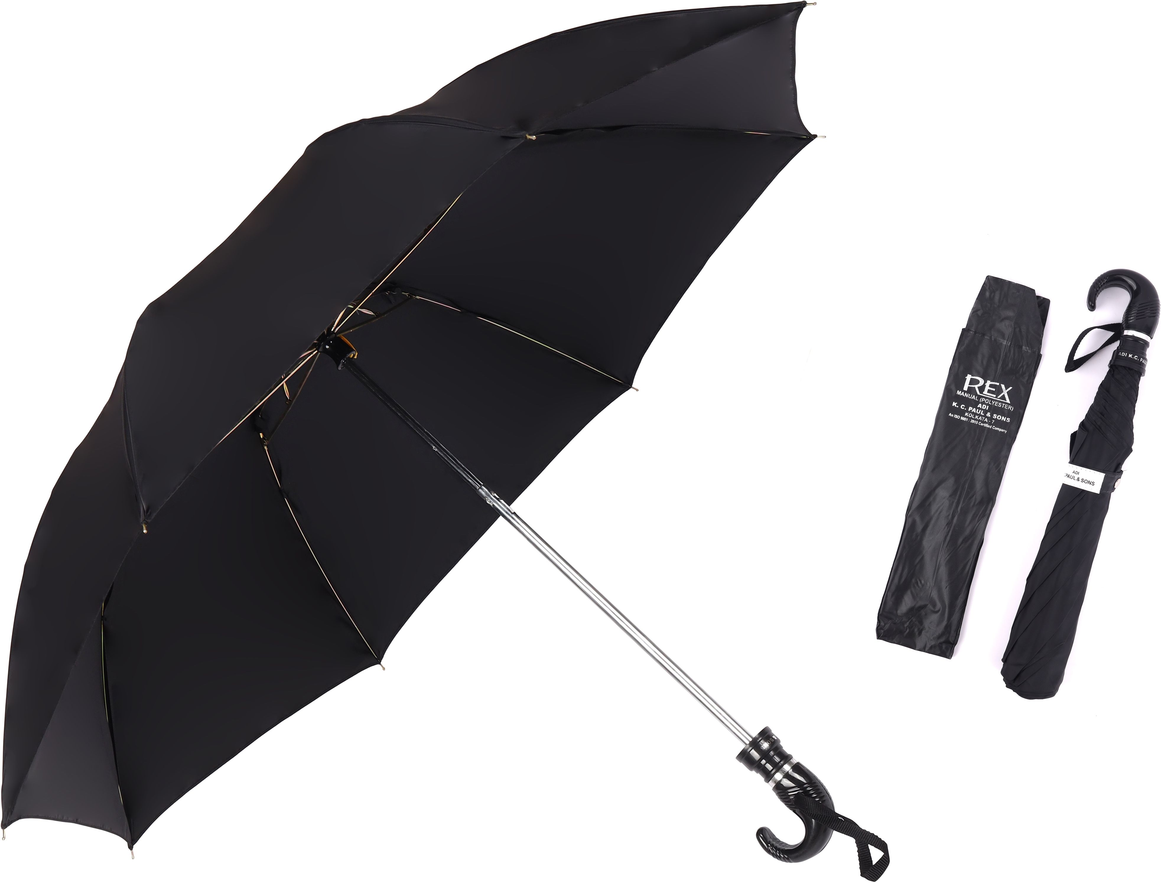 adi k.c.paul & sons REX 2 FOLD Umbrella for men & women | Black umbrella | KC Paul Umbrella | 2 fold Umbrella-picture-15