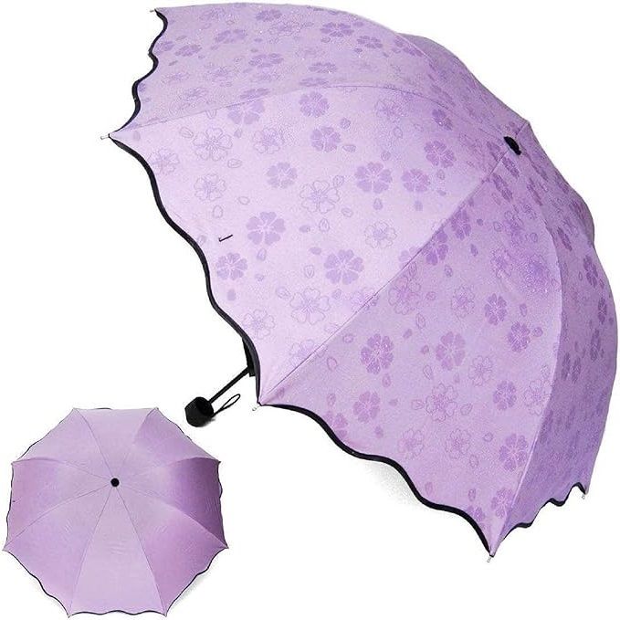 tapahpriyay 3Fold Chang Secret Blossoms Occur with Water Magic flower Print for UV, Sun&Rain Umbrella-picture-21