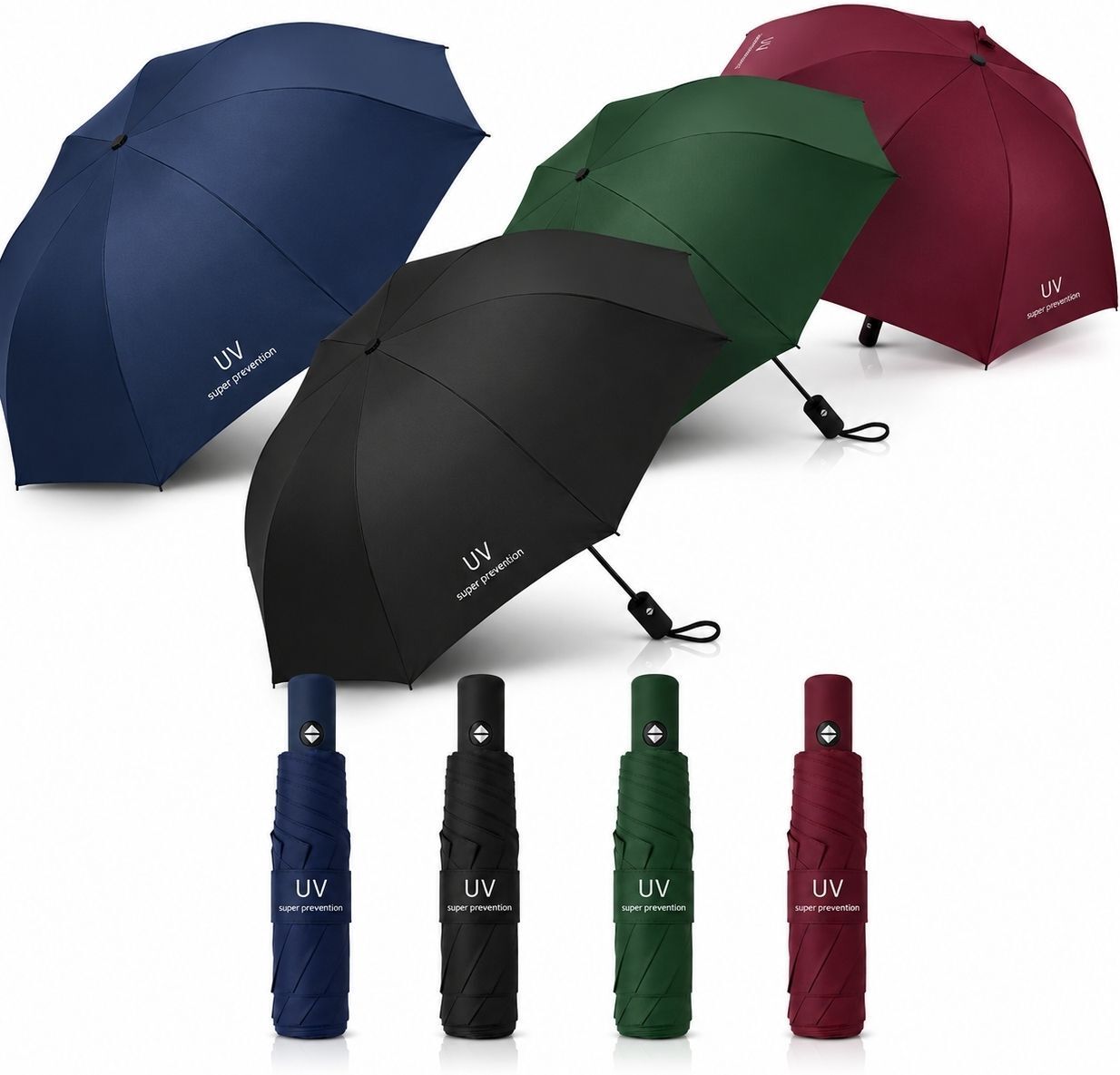 UV Protection Foldable Umbrella Wind Resistant Compact Travel Umbrella 4 Color Umbrella-image-25