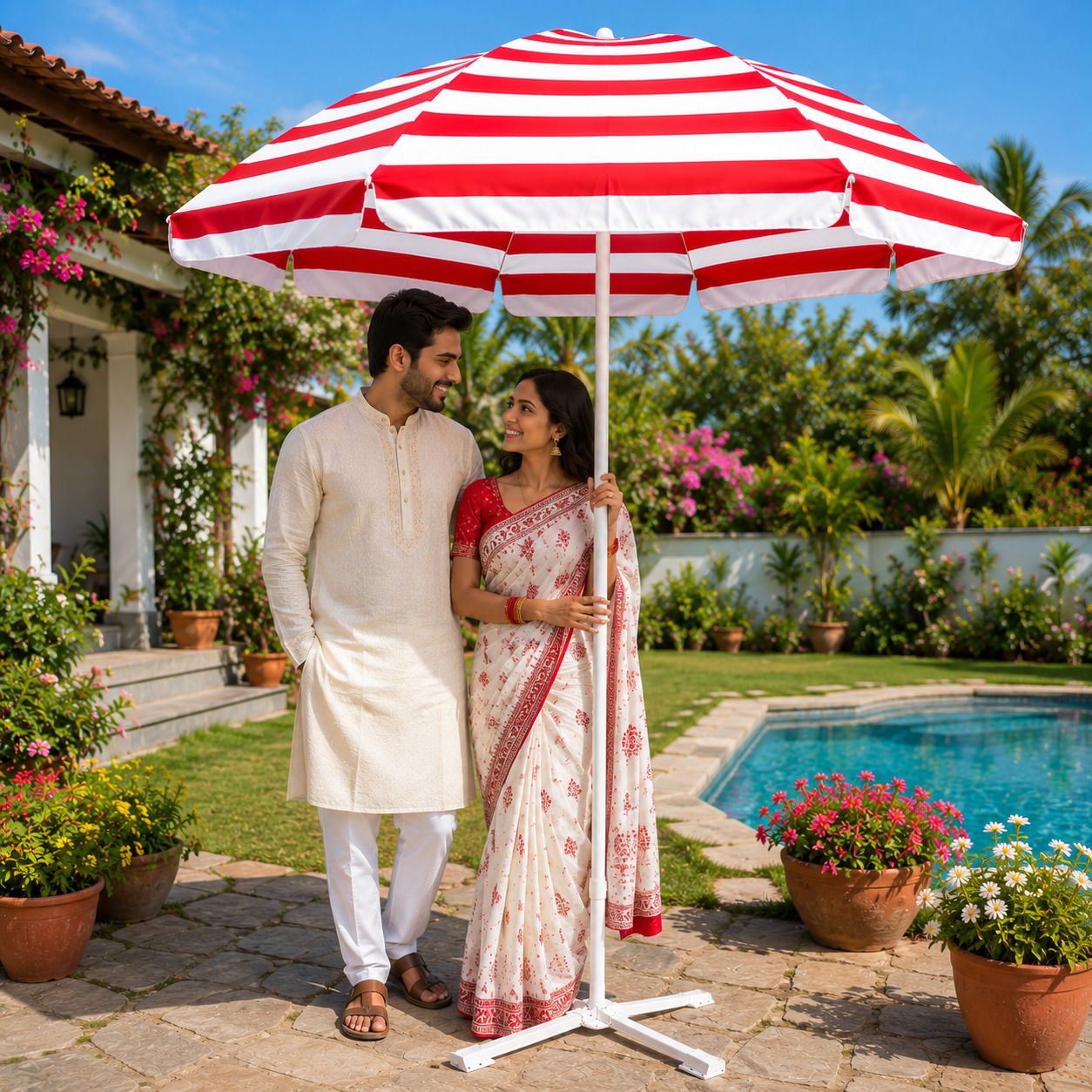 Garden Umbrella With Stand 6 Ft Robust Courtyard Garden Leisure Shade Umbrella-image-44
