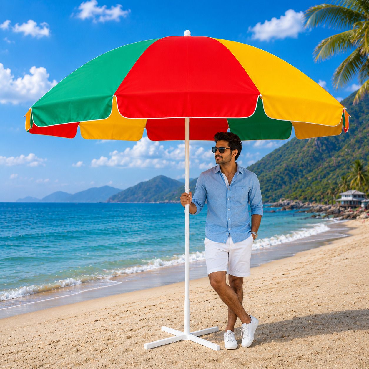 Garden Umbrella With Stand 6 Ft Elegant Family Garden Comfort Shade Umbrella-image-41
