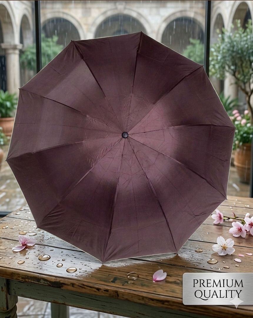 priti Maroon colour premium quality three fold umbrella Umbrella-picture-27
