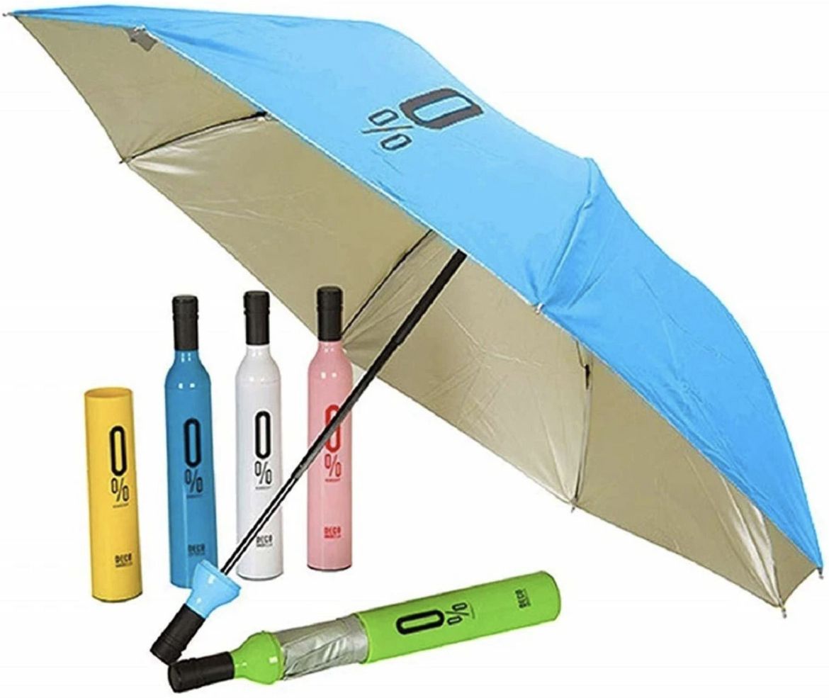 fineship Bottle Folding Umbrella | Compact & Portable Travel Umbrella with Plastic Case Umbrella-picture-0