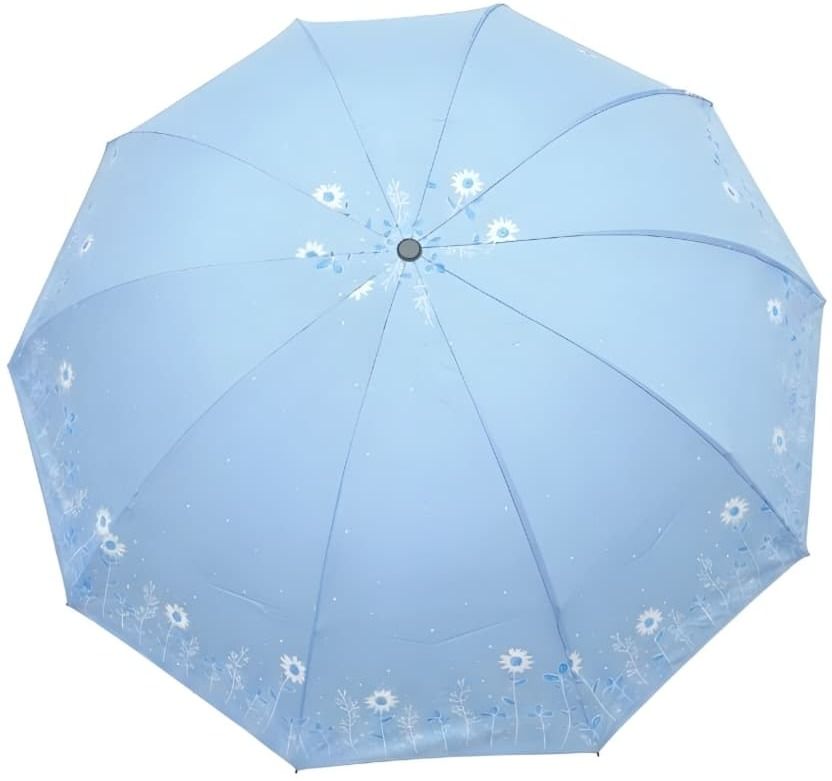 CH full printed light sky blue 3- fold Manual Umbrella Umbrella-image-40