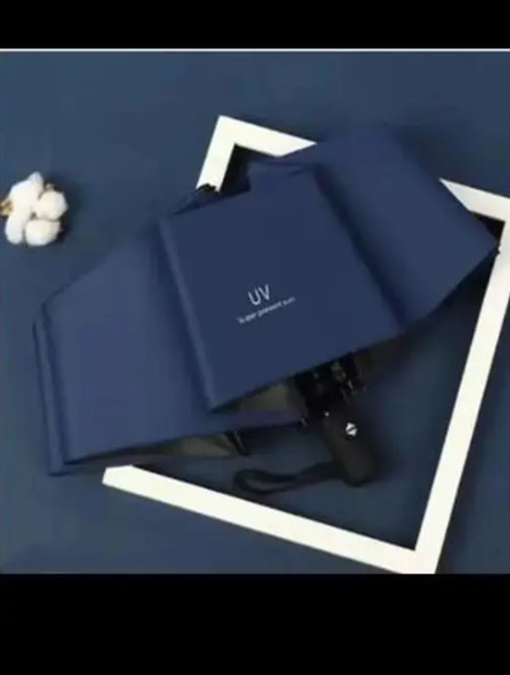 Automatic 3 fold umbrella Blue Umbrella-image-33