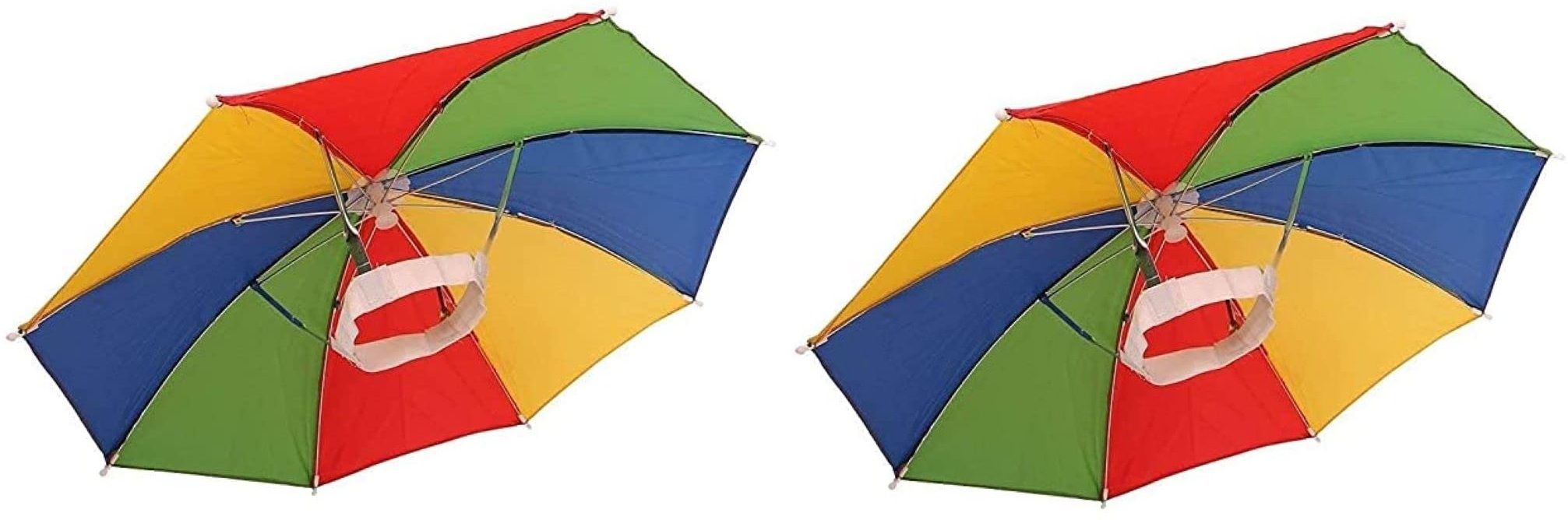 Boy's & Girl's Hands Free Hat Umbrella for Outdoor Sun Rain Protection Umbrella