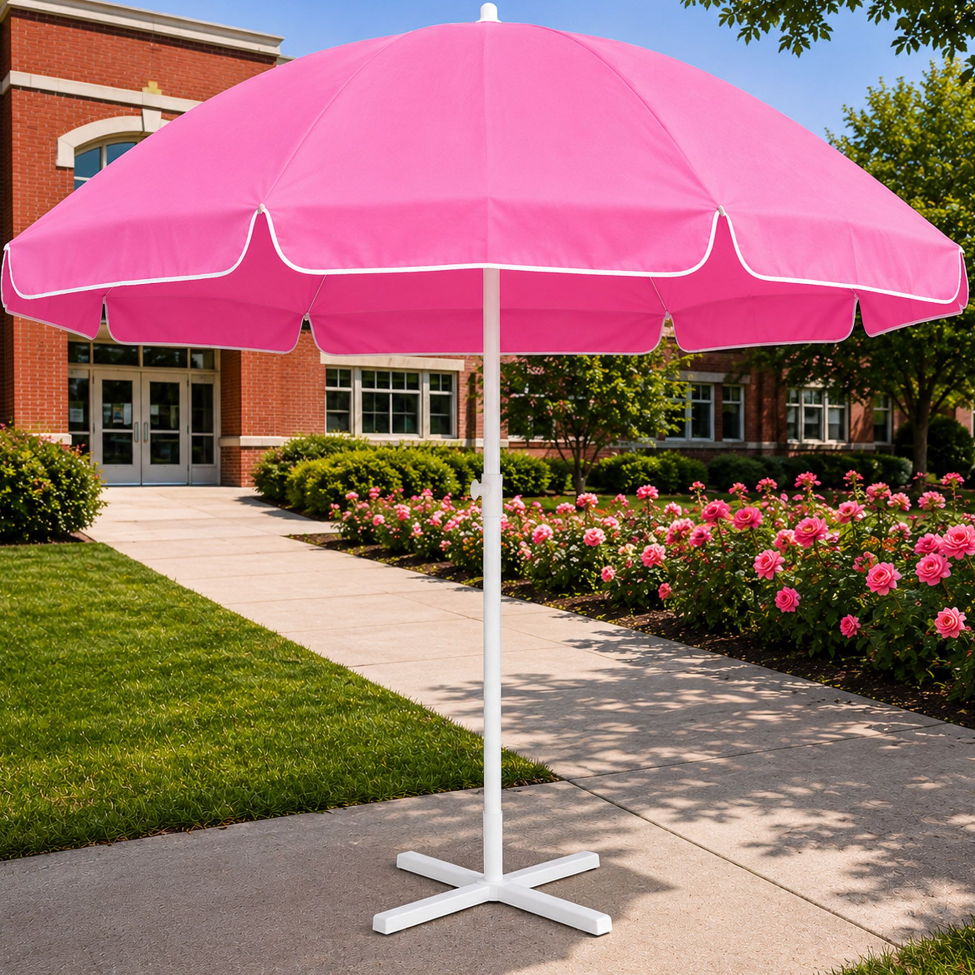 green bird 7 Ft Garden Umbrella With Stand Designer Courtyard Garden Sun Shade Umbrella-picture-26