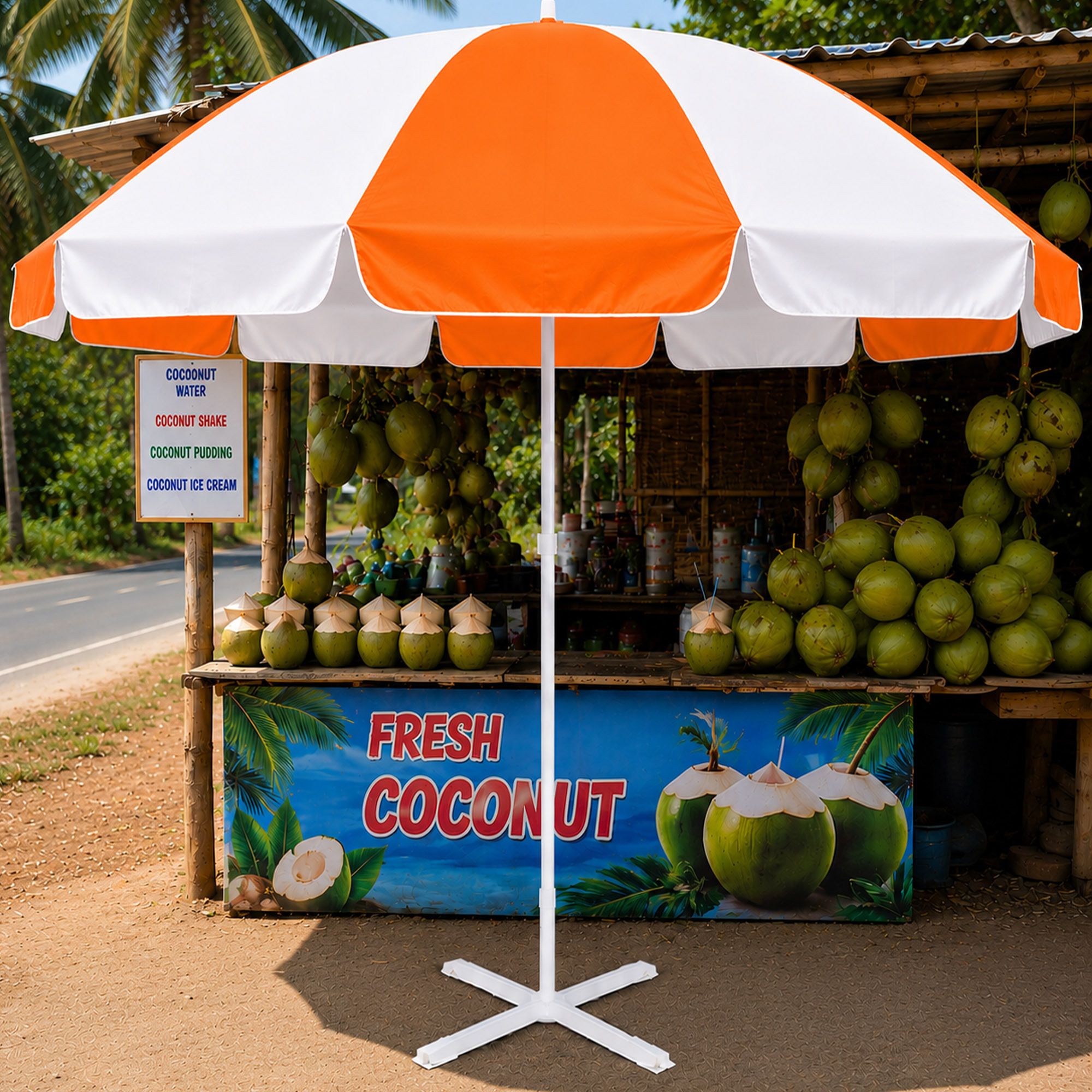 green bird Garden Umbrella With Stand 7 Ft Designer Resort Garden Canopy Shade Umbrella-picture-36