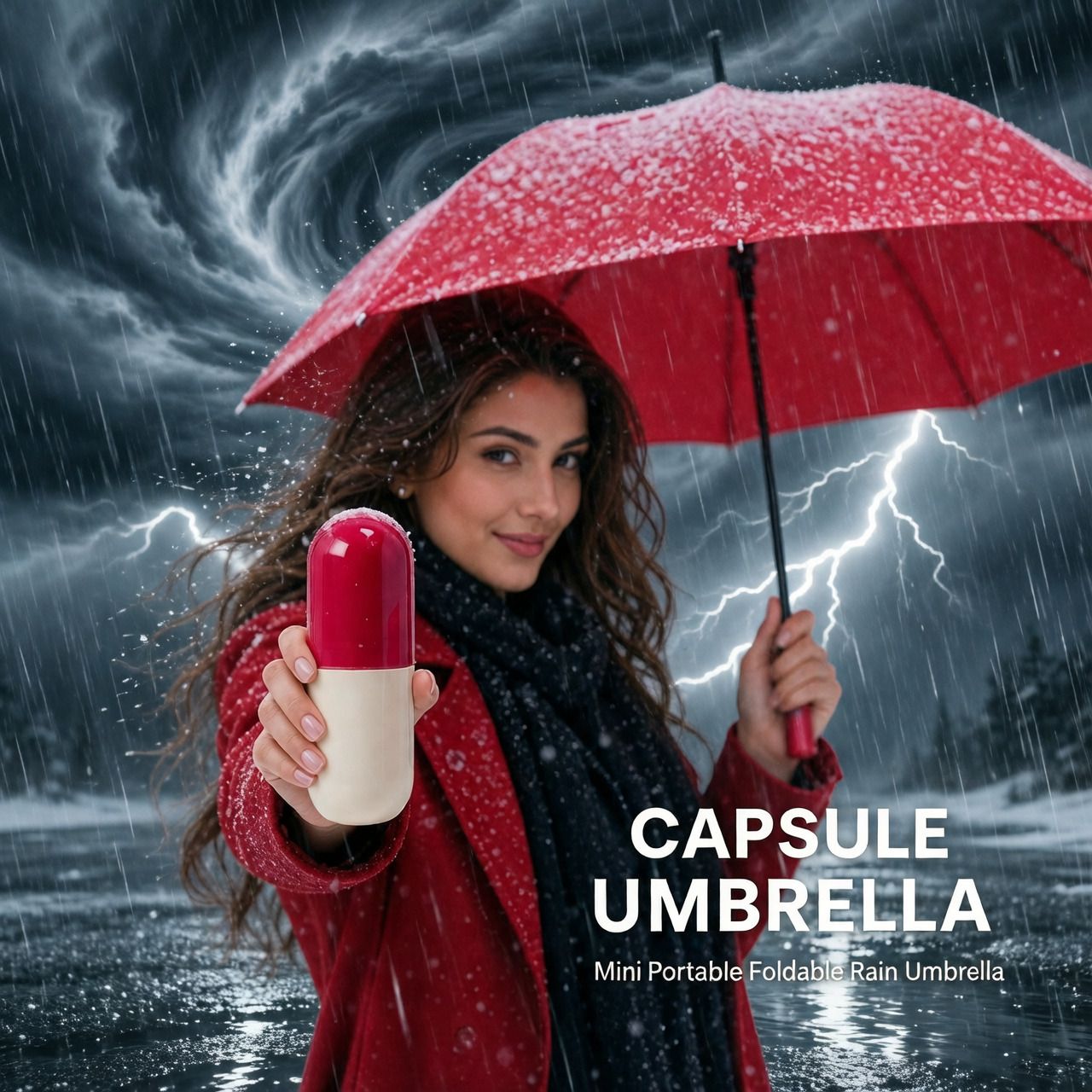 Red Capsule AquaShell Umbrella Umbrella-image-34